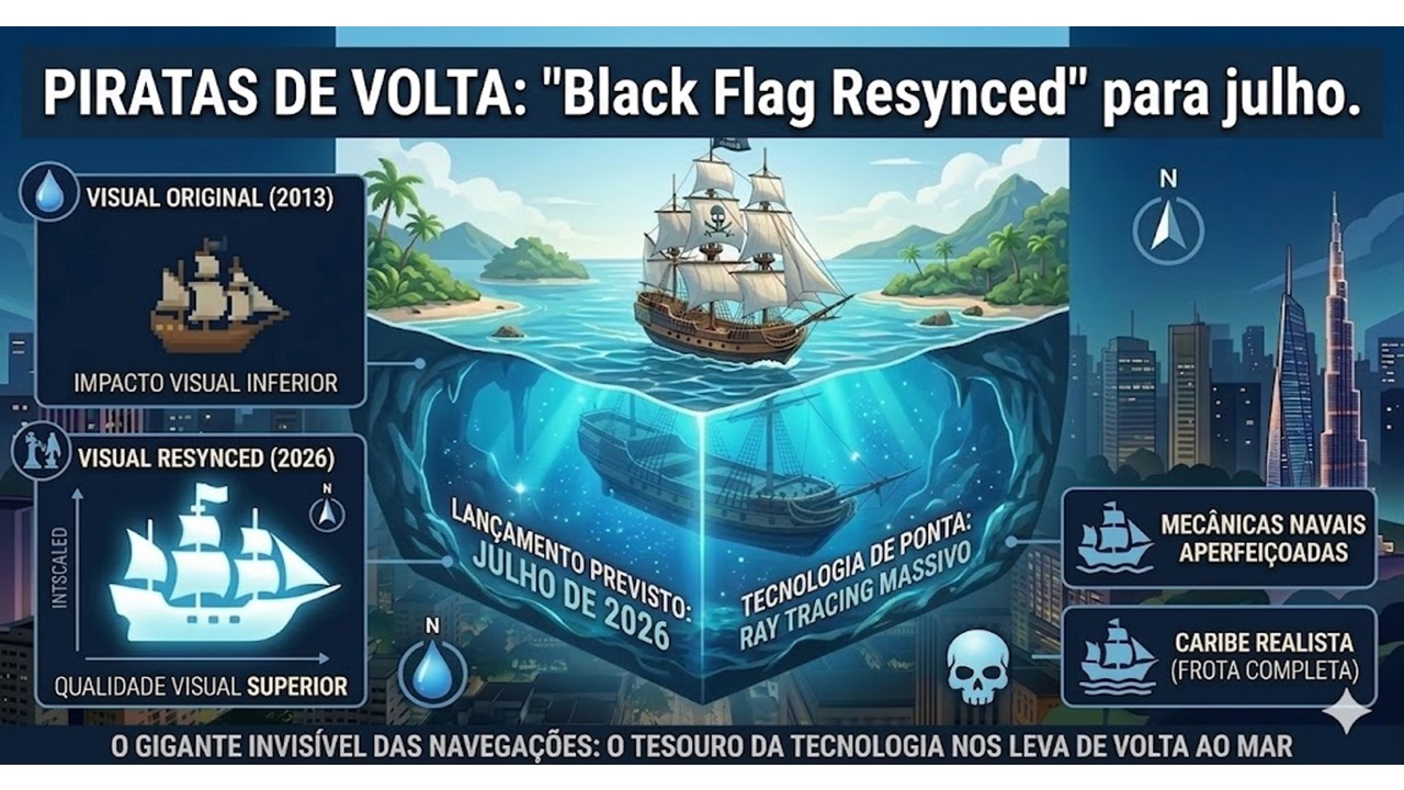 PIRATAS DE VOLTA: Relatos apontam lançamento de "Assassin's Creed IV - Black Flag Resynced" para julho.