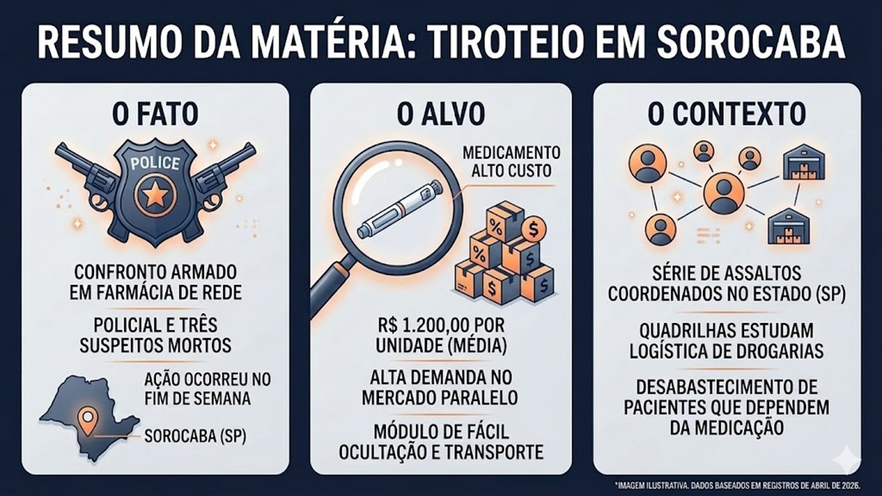 SANGUE NA DROGARIA EM SOROCABA: Tentativa de assalto a medicamentos de luxo, termina com quatro mortos.